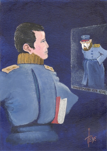 Cartoon: Freiherr von Köpenick (medium) by tiede tagged tiedemann,dilorenzo,dissertation,köpenick,von,hauptmann,guttenberg,tiede,guttenberg,dissertation,dilorenzo,hauptmann von köpenick,hauptmann,von,köpenick