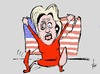 Cartoon: Clinton (small) by tiede tagged hillary,clinton,donald,trump,election,usa,tiede,tiedemann,cartoon,karikatur