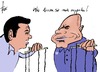 Cartoon: Die Puppenspieler (small) by tiede tagged schuldenkrise,griechenland,tsipras,varoufakis,eu,troika,grexit,merkel,schäuble