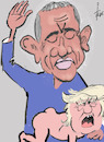 Cartoon: Standpauke (small) by tiede tagged obama,trump,standpauke,parteitag,demokraten,tiede,cartoon,karikatur