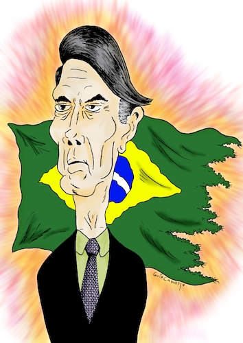 Cartoon: Bolsonaro - president of Brazil (medium) by Guto Camargo tagged brazil,bolsonaro,president