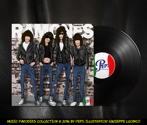 Cartoon: Ramones Parody Cartoon (medium) by Peps tagged ramones,punk,rock,music,usa,cartoon