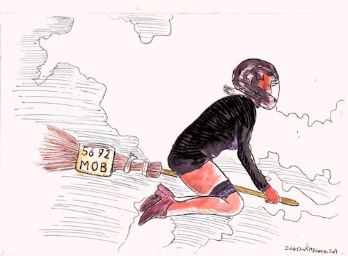 Cartoon: Sich auf den Heimweg machen (medium) by Zlatko Iv tagged air,wettrennen,krieger,police,wanderer,blitz