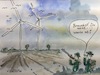 Cartoon: Warte ab (small) by Pralow tagged erneuerbare,energie,naturschutz,abschaltung,abstandsregelung,vogelschlag
