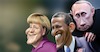 Cartoon: Merkel Obama Putin (small) by carstenmell tagged merkel,obama,putin