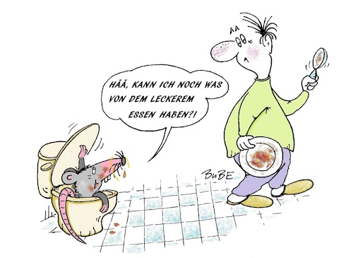 Cartoon: Klohratte (medium) by BuBE tagged abwasser,ratte,abwasserbehandlung,abfallwirtschaft,speisereste,kloh,rattenplage,kanalisation