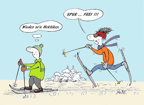 Cartoon: Skilanglauf - Hektiker (medium) by BuBE tagged skilanglauf,wintersport
