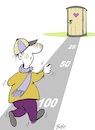 Cartoon: Distanzangabe (small) by BuBE tagged distanzangabe,distanzmessung,kloh,transporttoilette,stuhlgang,laufen
