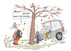 Cartoon: Laubbläser (small) by BuBE tagged laubbläser,herbst,laub,unfall,laubbeseitigung,blätterfall,autounfall