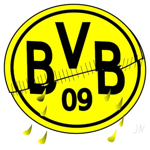 Cartoon: BVB Anschlag (medium) by Jochen N tagged bvb,dortmund,fussball,terror,anschlag,bomben,wunde,naht,genäht,trauer