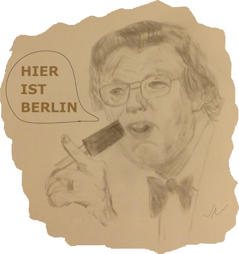 Cartoon: Dieter Thomas Heck (medium) by Jochen N tagged moderator,schnellsprecher,hitparade,schlager,hier,ist,berlin