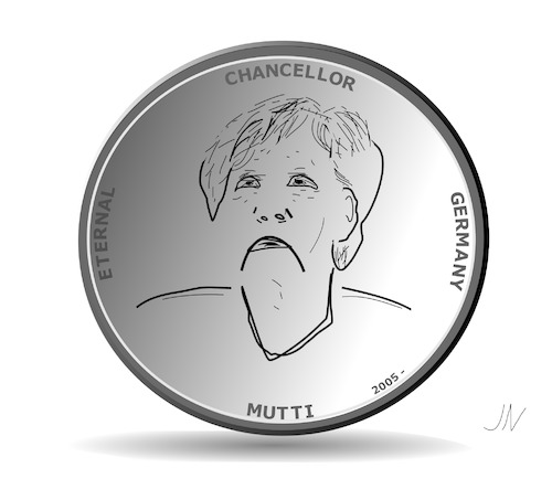 Cartoon: Gedenkmünze Merkel (medium) by Jochen N tagged angela,merkel,mutti,angie,kanzlerin,gedenkmünze,münze,cdu,csu,deutschland,rücktritt,bundestagswahl,bundeskanzler,ewig,silber