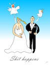 Cartoon: Hochzeit (small) by Jochen N tagged vogel,vögel,schitt,kot,vogelkot,hochzeit,ehe,heirat,liebe,ärger,wut,pech,auslachen