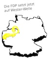 Cartoon: Westerwelle (small) by Jochen N tagged westerwelle,west,welle,nrw,bundestagswahl,landtagswahl,fdp,lindner,wahlen,deutschland,karte