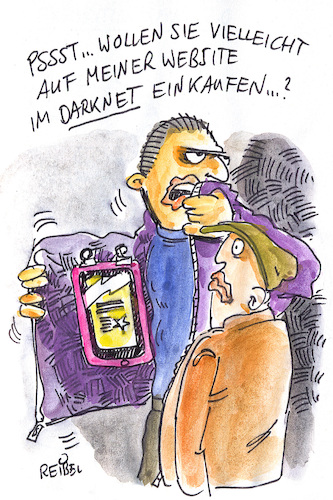 Cartoon: Darknet (medium) by REIBEL tagged darknet,straßenhandel,dealer,kriminalität,illegal,internet,darknet,straßenhandel,dealer,kriminalität,illegal,internet