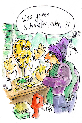 Cartoon: Grippewelle (medium) by REIBEL tagged schnupfen,rotz,niesen,apotheke,schal,krank,erkältung,nase,ekel,schnupfen,rotz,niesen,apotheke,schal,krank,erkältung,nase,ekel,grippe,grippewelle