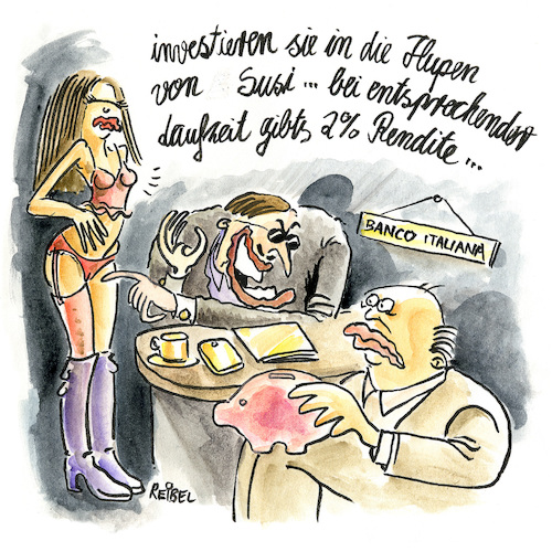 Cartoon: sparanlage (medium) by REIBEL tagged strich,rendite,versprechen,laufzeit,investition,prostitution,mafia,busen,sparer,sparschwein,zinsen,risiko,anlage,strich,rendite,versprechen,laufzeit,investition,prostitution,mafia,busen,sparer,sparschwein,zinsen,risiko,anlage