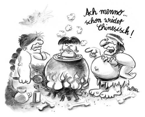 Cartoon: topfgespräche (medium) by REIBEL tagged hausfrau,kochtopf,essen,kochen,kannibale,chinesisch,urwald,meckern,familie,abendessen,hausfrau,kochtopf,essen,kochen,kannibale,chinesisch,urwald,meckern,familie,abendessen