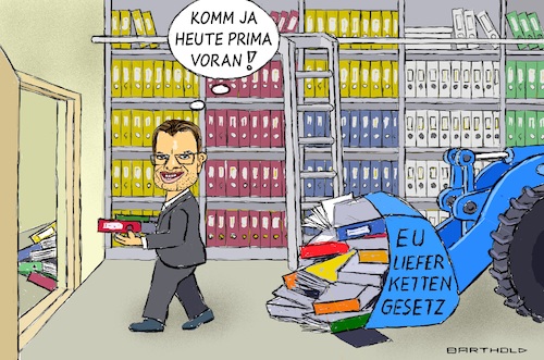 Cartoon: Buschmann zufrieden . . . (medium) by Barthold tagged marco,buschmann,justizminister,bemühungen,entbürokratisierung,bürokratieabbau,eu,beschluss,lieferkettengesetz,berechtigte,anliegen,bürokratiemonster,radlader,zusätzliche,vorschriften,cartoon,karikatur,barthold,marco,buschmann,justizminister,bemühungen,entbürokratisierung,eu,beschluss,lieferkettengesetz,berechtigte,anliegen,bürokratiemonster,radlader,zusätzliche,vorschriften,cartoon,karikatur,barthold