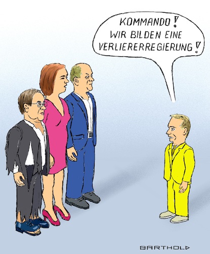 Cartoon: Der Kommandeur (medium) by Barthold tagged deutschland,bundestagswahl,2021,sondierungen,koalition,koalitionen,ampel,jamaika,christian,lindner,fdp,armin,laschet,cdu,union,annalena,baerbock,grüne,olaf,scholz,spd,befehlsempfänger,kommandeur,cartoon,karikatur,barthold,deutschland,bundestagswahl,2021,sondierungen,koalition,koalitionen,ampel,jamaika,christian,lindner,fdp,armin,laschet,cdu,union,annalena,baerbock,grüne,olaf,scholz,spd,befehlsempfänger,kommandeur,cartoon,karikatur,barthold