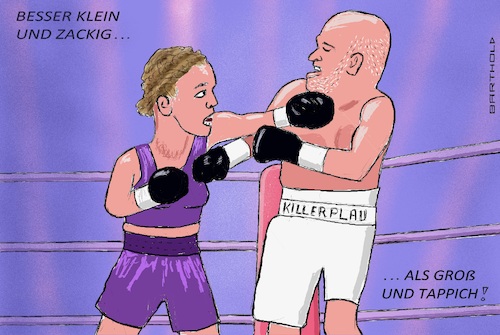 Cartoon: Halmich vs. Raab (medium) by Barthold tagged show,boxkampf,stefan,raab,gegen,regina,halmich,september,14,2024,david,goliath,cartoon,karikatur,barthold,show,boxkampf,stefan,raab,gegen,regina,halmich,september,14,2024,david,goliath,cartoon,karikatur,barthold