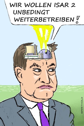 Cartoon: Hirn-Kernschmelze (medium) by Barthold tagged markus,söder,bayern,absicht,weiterbetrieb,atomenergie,atomkraftwerk,isar,zwei,unverantwortlich,widerrechtlich,zuständigkeit,bund,havariertes,akw,kopf,cartoon,karikatur,barthold,markus,söder,bayern,absicht,weiterbetrieb,atomkraftwerk,isar,unverantwortlich,widerrechtlich,zuständigkeit,bund,havariertes,akw,kopf,cartoon,karikatur,barthold