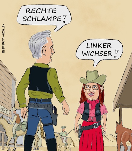 Cartoon: Niveau (medium) by Barthold tagged wahl,vorsitzender,repräsentantenhaus,kongress,revolte,erpressung,rechte,abgeordnete,kevin,mccarthy,lauren,boebert,colorado,trump,anhängerin,wortgefecht,disput,fünfzehn,anläufe,große,zugeständnisse,beschädigung,amt,demokratie,western,city,showdown,cartoon,karikatur,barthold,wahl,vorsitzender,repräsentantenhaus,kongress,revolte,erpressung,rechte,abgeordnete,kevin,mccarthy,lauren,boebert,colorado,trump,anhängerin,wortgefecht,disput,fünfzehn,anläufe,große,zugeständnisse,beschädigung,amt,demokratie,western,city,showdown,cartoon,karikatur,barthold