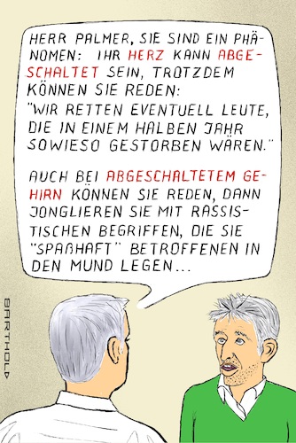 Cartoon: Palmer - da staunt der Doktor (medium) by Barthold tagged boris,palmer,grünen,äußerung,dennis,aogo,facebook,rassistisch,sexistisch,behauptung,ironie,parteiausschlussverfahren,langes,sündenregister,cartoon,karikatur,barthold,boris,palmer,grünen,äußerung,dennis,aogo,facebook,rassistisch,sexistisch,behauptung,ironie,parteiausschlussverfahren,langes,sündenregister,cartoon,karikatur,barthold