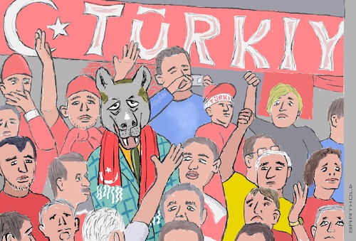 Cartoon: Recep b. Spiel Türk.-Niederlande (medium) by Barthold tagged recep,tayyip,erdogan,besuch,fußball,em,spiel,türkei,niederlande,berlin,diplomatische,spannungen,wolfsgruß,merih,demiral,türkischer,fanblock,grauer,wolf,graue,wölfe,cartoon,karikatur,barthold,recep,tayyip,erdogan,besuch,em,spiel,türkei,niederlande,berlin,diplomatische,spannungen,wolfsgruß,merih,demiral,türkischer,fanblock,grauer,wolf,cartoon,karikatur,barthold