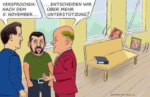 Cartoon: Selenskyjs Siegesplan (medium) by Barthold tagged ukraine,krieg,selenskyj,siegesplan,negative,antwort,eu,nato,wahl,usa,weichenstellung,lange,bank,pendel,unwägbarkeit,mark,rutte,generalsekretär,olaf,scholz,cartoon,karikatur,barthold,ukraine,krieg,selenskyj,friedensplan,negative,antwort,eu,nato,wahl,usa,weichenstellung,lange,bank,pendel,unwägbarkeit,mark,rutte,generalsekretär,olaf,scholz,cartoon,karikatur,barthold