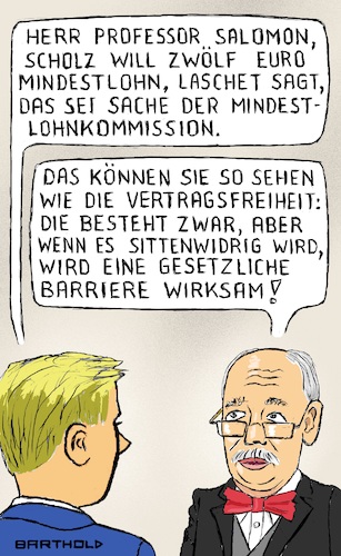 Cartoon: Streit um Mindestlohn (medium) by Barthold tagged bundestagswahl,2021,wahlkampf,frage,streitthema,mindestlohn,armin,laschet,olaf,scholz,vergleich,vertragsfreiheit,sittenwidrigkeit,cartoon,karikatur,barthold,bundestagswahl,2021,wahlkampf,frage,streitthema,mindestlohn,armin,laschet,olaf,scholz,vergleich,vertragsfreiheit,sittenwidrigkeit,cartoon,karikatur,barthold