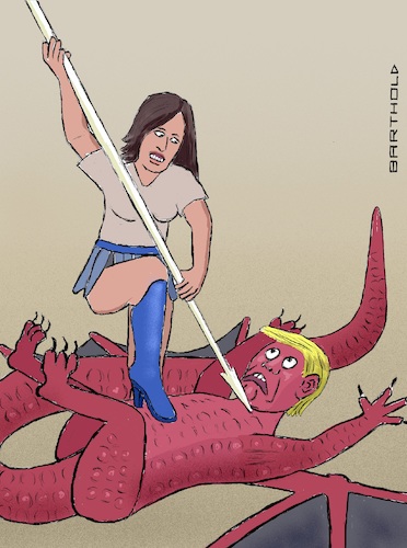 Cartoon: Trump - Wahlkampfalbtraum (medium) by Barthold tagged joe,biden,ernennung,vizepräsident,kamala,harris,albtraum,donald,trump,wahlkampf,drachen,lanze,speer,nomination,vice,president,nightmare,campaign,election,battle,dragon,lance,spear,caricature,cartoon,karikatur,barthold,joe,biden,ernennung,vizepräsident,kamala,harris,albtraum,donald,trump,wahlkampf,drachen,lanze,speer,nomination,vice,president,nightmare,campaign,election,battle,dragon,lance,spear,caricature,cartoon,karikatur,barthold