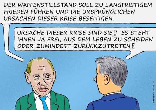 Cartoon: Waffenruhevorschlag der USA (medium) by Barthold tagged ukrainekrieg,friedensvermittlung,donald,trump,dreißigtägige,waffenruhe,zustimmung,ukraine,russland,forderungen,bedingungen,beseitigung,ursachen,krieg,interview,journalist,cartoon,karikatur,barthold,ukrainekrieg,friedensvermittlung,donald,trump,dreißigtägige,waffenruhe,zustimmung,ukraine,russland,forderungen,bedingungen,beseitigung,ursachen,krieg,interview,journalist,cartoon,karikatur,barthold