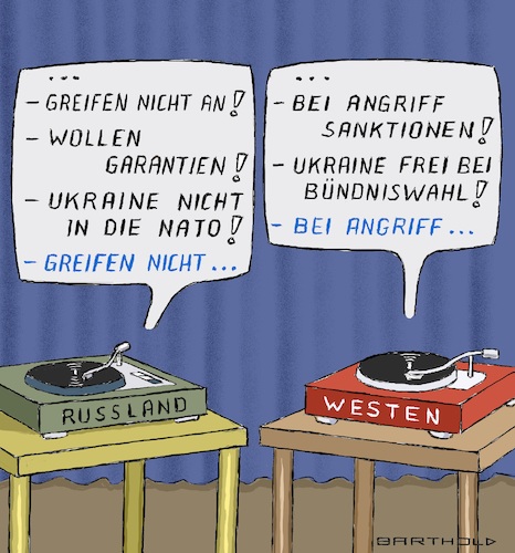 Cartoon: Wer hilft den weiter? (medium) by Barthold tagged ukraine,konflikt,russischer,aufmarsch,grenze,drohkulisse,verhandlungen,pendeldiplomatie,russland,usa,deutschland,frankreich,plattenspieler,platte,sprung,wiederkehrende,wiederholung,cartoon,karikatur,barthold,ukraine,konflikt,russischer,aufmarsch,grenze,drohkulisse,verhandlungen,pendeldiplomatie,russland,usa,deutschland,frankreich,plattenspieler,platte,sprung,wiederkehrende,wiederholung,cartoon,karikatur,barthold