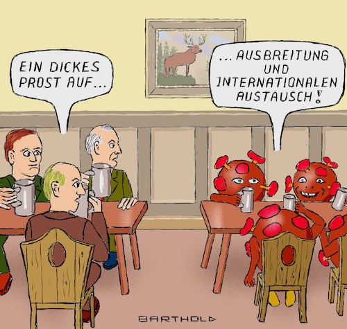 Cartoon: Wiesn-Vorfreude (medium) by Barthold tagged wiesn,wiesnwirte,vorstellung,traditioneller,wirtekrug,gaststube,2022,zuversicht,anstoßen,umsatz,gewinn,nachbartisch,viren,ausbreitung,internationaler,austausch,cartoon,karikatur,barthold,wiesn,wiesnwirte,vorstellung,traditioneller,wirtekrug,gaststube,2022,zuversicht,anstoßen,umsatz,gewinn,nachbartisch,viren,ausbreitung,internationaler,austausch,cartoon,karikatur,barthold