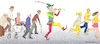Cartoon: Biden and Voters (small) by Barthold tagged presidential,elections,usa,2020,joe,biden,democratic,party,campaign,attractive,elderly,people,following,pied,piper,young,fleeing,caricature,barthold