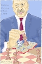 Cartoon: Dictator Playing Ethnic Chess (small) by Barthold tagged recep,tayyip,erdogan,turkish,army,operation,olive,branch,afrin,efrin,ethnic,cleansing,expulsion,ypg,fsa,syrian,refugees,looting,despoliation,war,crime,kurds,chess,piece,chessboard,slice,destroyed,town