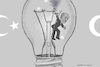 Cartoon: Die AKP-Birne (small) by Barthold tagged kommunalwahlen,türkei,märz,31,2024,chp,stärkste,partei,akp,große,verluste,logo,glühfadenbirne,durchgebrannt,recep,tayyip,erdogan,cartoon,karikatur,barthold