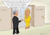 Cartoon: Klöckners Verb. v. Stickern usw. (small) by Barthold tagged julia,klöckner,bundestagspräsidentin,regelung,plenarsaal,verbot,keine,sticker,symbole,saaldiener,aufforderung,kettchen,kreuz,entfernen,cartoon,karikatur,barthold