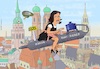 Cartoon: Nicht schon wieder der Scheiß! (small) by Barthold tagged deutschland,neue,regierung,merz,mai,2025,dorothee,bär,ministerin,forschung,raumfahrt,vergangenheit,engagement,mobilitätszentrum,münchen,flugtaxi,flugtaxis,zitat,charles,tilt,mister,golightly,innenstadt,dom,rathaus,cartoon,karikatur,barthold
