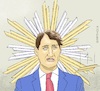 Cartoon: Winner of Parliament Elections (small) by Barthold tagged justin,trudeau,liberal,party,prime,minister,canada,parliament,election,2019,loss,absolute,majority,cooperation,ndp,socialists,gloriole,damage