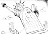 Cartoon: Angepatztes Denkmal (small) by Michael Riedler tagged angela,merkel,horst,seehofer,cdu,csu