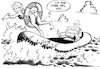 Cartoon: Der IWF setzt sich ab (small) by Michael Riedler tagged iwf,lagarde,griechenland,krise,schuldenkrise,schäuble,schulden,währungsfonds