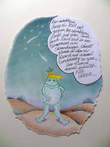 Cartoon: froschkönig (medium) by katzen-gretelein tagged donald,trump,politik,sternschnuppe