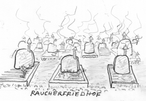Cartoon: Raucherfriedhof (medium) by kritzelcarl tagged tabak,tod