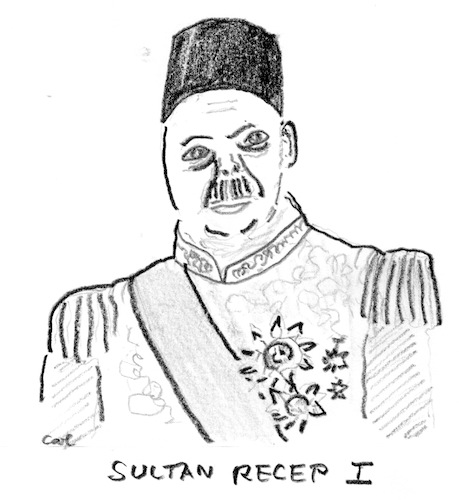 Cartoon: Sultan Recep I (medium) by kritzelcarl tagged turkey,diktatur