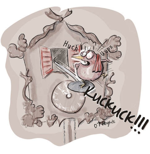 Cartoon: Kuckuck (medium) by OTTbyrds tagged kuckuck,überraschung,vogel,nacht,erwischt,unpässlich,surprise,kuckucksuhr,zeit,erschrocken,frühling,zugvögel,schwarzwald,cuckoo,clock,nacked,kuckuck,überraschung,vogel,nacht,erwischt,unpässlich,surprise,kuckucksuhr,zeit,erschrocken,frühling,zugvögel,schwarzwald,cuckoo,clock,nacked