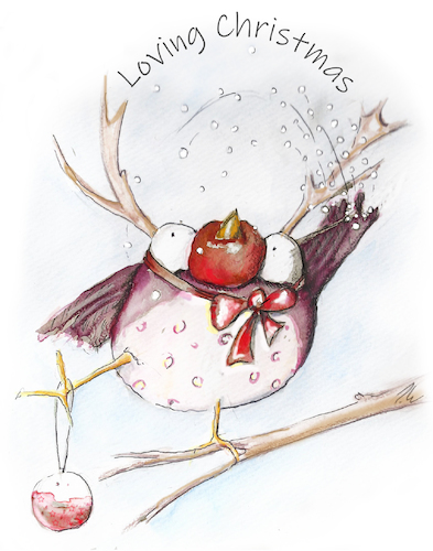 Cartoon: loving chrismas (medium) by OTTbyrds tagged christmas,weihnachten,weihnachtsgefühl,frohes,fest