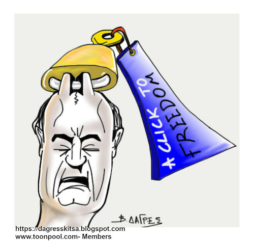 Cartoon: A CLIK.... (medium) by vasilis dagres tagged freedom