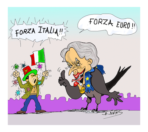 Cartoon: FORZA ITALIA (medium) by vasilis dagres tagged christine,lagarde,italia,european,union